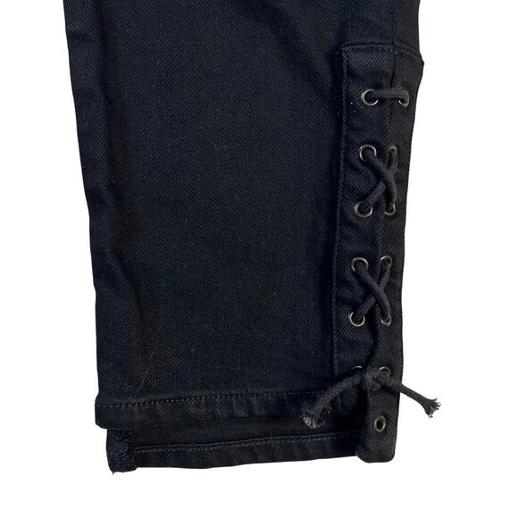 Citizens of Humanity Olivia High Rise Slim Lace Up Ankle Jeans Black Size 29 - Picture 3 of 14